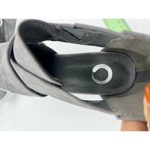 Journee Collection Womens Seena Wedge Booties Gray Straps Ankle Zip 8 New - Picture 6 of 11